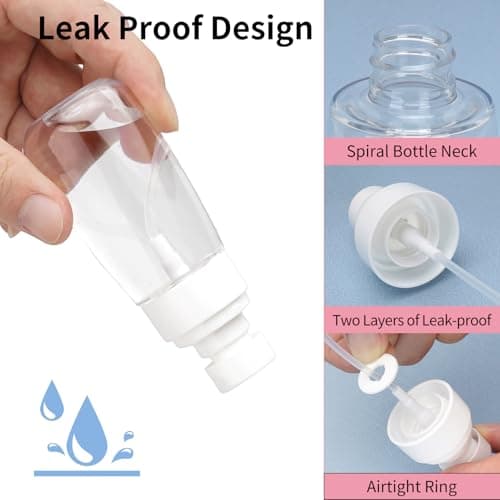 Decorniqu Travel Spray Bottle 60ml 3 Pack Refillable Fine Mist Plastic Spray Bottles Leak Proof Spraying Bottle for Hair Cleaning Solutions Face Beauty Travel(Clean) — view 3