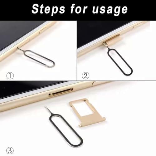 AYWFEY 4 Pcs SIM Card Removal Openning Tool Tray Eject Pins Needle Opener Ejector Compatible with All iPhone iPad HTC Samsung Galaxy Cell Phone Smartphone Watchchain Link Remover — view 5