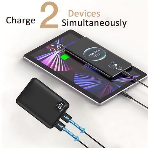 Light Power Bank 10000mAh, Mini Portable External Battery Charger with Fast Charge 2 Inputs & Outputs, Ultra-Compact, Portable Charger for iPhone iPads Galaxy Smartphones — view 2