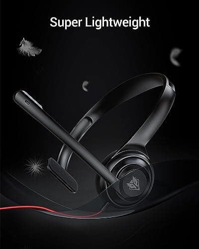 NUBWO HW02 USB Headset with Microphone Noise Cancelling &in-line Control, Ultra Comfort Computer Headset for Laptop pc, On-Ear Wired Office Call Center Headset for Boom Skype Webinars, 5 Packs — view 4