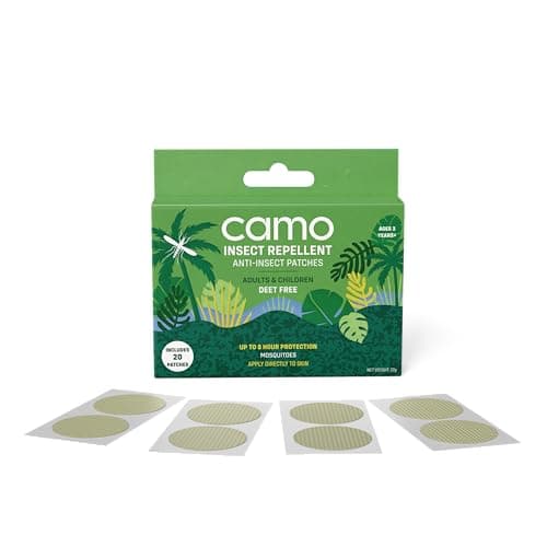 CAMO Anti Insect Patches, Mosquito, Midges & Biting Insects | x20 | Baby & Child Friendly | 100% Natural | 8 Hours Protection.
