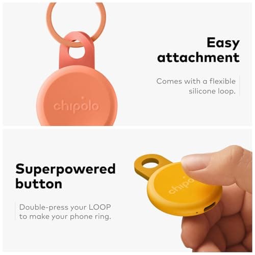 Chipolo LOOP - Rechargeable Bluetooth Tracker for Key and Pocket Location, Compatible with Apple or Google, Call Your Phone & Out of Range Alerts for Android (Limited Edition: Deep Sunset) — view 5