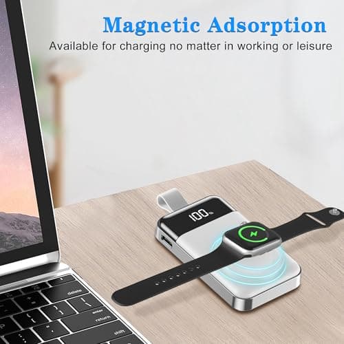 EFAITHLIFE Apple Watch Power Bank for Series 10/Ultra 2/9/8/SE/Ultra/7/6/5/4/3/2/1, iPhone Samsung and More, Portable Apple Watch Charger Wireless for Travel Essentials (Blue) — view 5