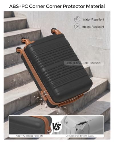 COOLIFE 55×35×20 Cabin Suitcase + 40x30x20cm Ryanair Cabin Bag EasyJet Set — view 6