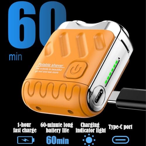 Beard Shaver for Men, Beard Shaver Mini and Portable Suitcase Design, Portable Razor Traveller Mini Shaving, 2025 New Double-Ring Magnetic Cutter, Ipx7 Waterproof(Black) — view 2