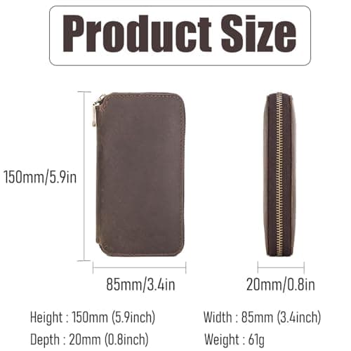 Acidea Genuine Leather Watch Travel Bag Case, Portable Storage Watch Case, Watch Genuine Pouch for Men Women, Accessories Display Case for Wrist Watches, Watches Storage Organizer Accessories — view 3