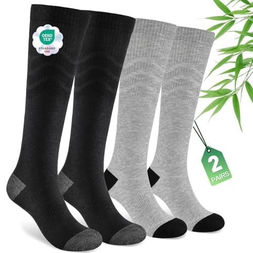 SukModen Bamboo Compression Socks for Women & Men, 2 Pairs, 15–20mmHg