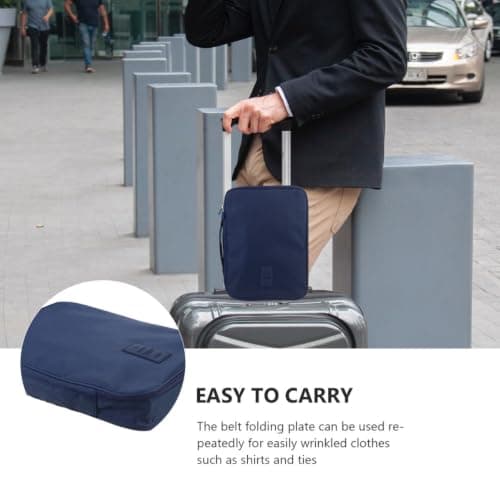 Navy Oxford Anti-wrinkle Shirt Storage Pouch for Travel — view 5
