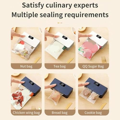2-in 1 Mini Bag Sealer, Magnetic USB Rechargeable Vacuum Sealer with LED — view 3