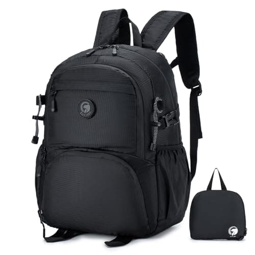 SPAHER for Ryanair Cabin Bags 40x30x20 Underseat Foldable Travel Cabin Backpack Carry on Hand Luggage Waterproof Small Hiking School Camping Backpack 25L for Men Women, Black