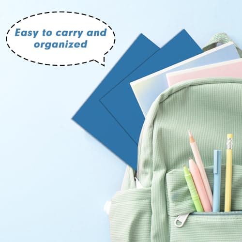 Two Pocket Folders, RAZCC 50 Pack 2Pocket Folders Fit Letter Size Paper, Paper Folders with Pockets for School Office Business Home, Navy Blue — view 6