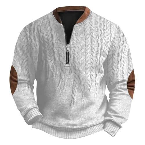 CEWIFO Mens Pullover Fleece Honeymoon Light Gray