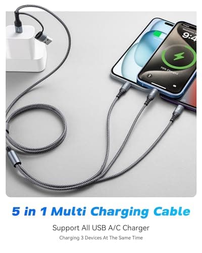 UZAHSK 5 in 1 Multi Charger Cable, USB A/C Cable with Data Transfer — view 2
