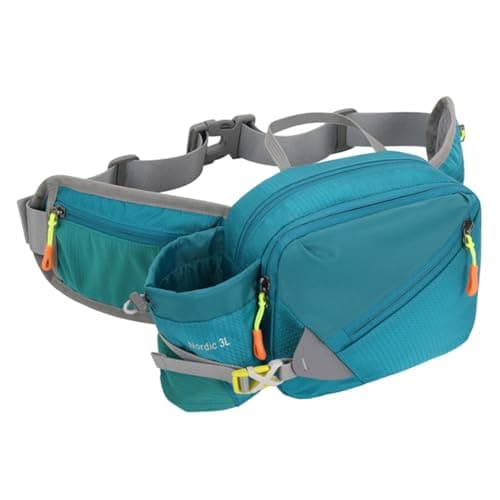 BEAHING Hiking Bumbag Running Fanny Pack with Bottle Holder Waterproof Waist Packs Adjustable Dog Walking Bag for Men Women Lake-green, Bumbag — view 3