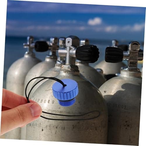 Cabilock Scuba Diving Tank Valve Cap Threaded Plug Blue Protective Dust Cover Adapter Cap for Scuba Regulator Valve Suitable for Dive Tank Accessories — view 4