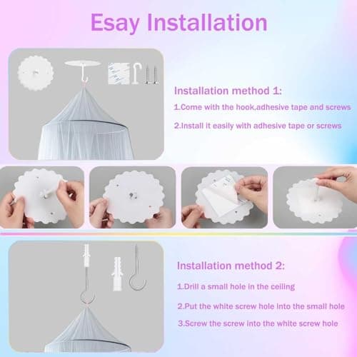 Wnqou Mosquito Net for Bed, Large Dome Canopy Mosquito Net for Single/Double Bed, Girls Room Drcor,Easy Installation for Travel and Home (White) — view 6