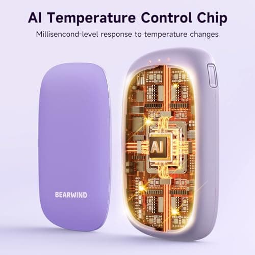 Bearwind Electric Hand Warmers Rechargeable, 2 Pack Magnetic Design, Purple — view 2