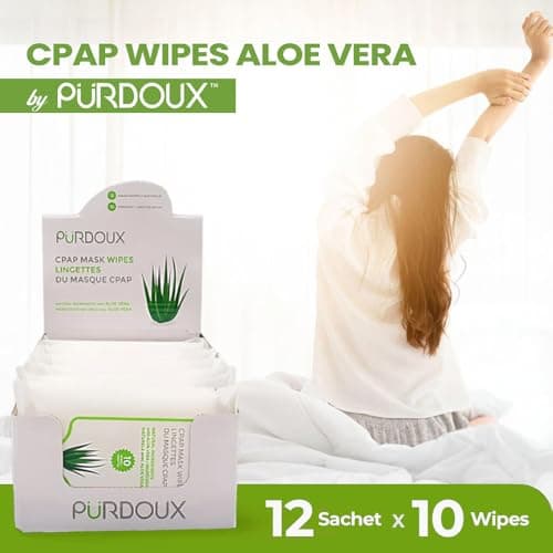 CPAP Mask Wipes (12 Travel Packs x 10 Wipes) 100% Cotton Unscented — view 2