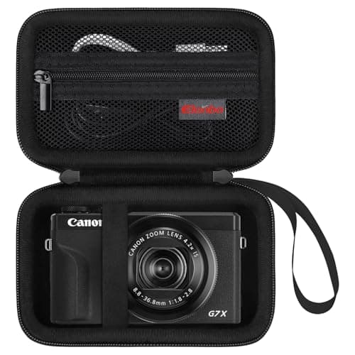 Elonbo Carrying Case for Canon PowerShot G7 X Mark III/ G7 X Mark II/ G7X/ SX740/ SX730 HS Digital Camera, 4K Vlogging Camera Travel Bag, Mesh Pocket fits Batteries and Charging Cable, Black