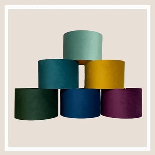 Plush Velvet Lampshade for Ceiling Shade, Table, Floor Lampshade with Brushed Silver Lining Handmade in The UK (Purple,Diameter 25 x 20cm Height — view 2