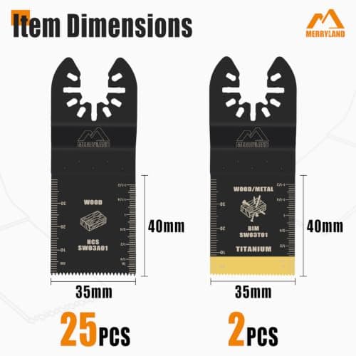 Merryland 30 Pack Oscillating Saw Blades Universal Titanium Multitool Blade — view 2