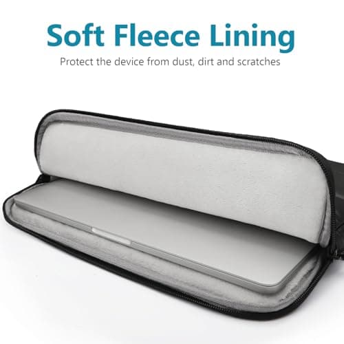 TECOOL Puffy 13-13.3 Inch Laptop Sleeve Macbook Case, Black — view 4