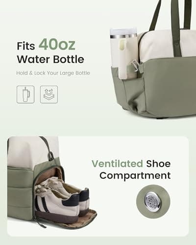 LOVEVOOK Women Gym Duffel Bag, Sports Travel Holdall with Shoe Compartment — view 3