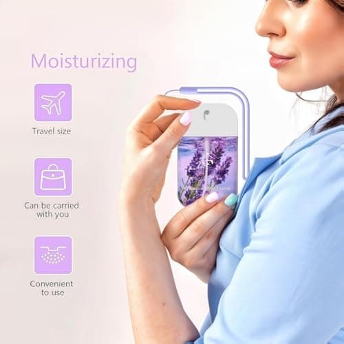 Hydrating Hand Mist Spray Moisturiser,Lightweight Moisturizing Hand Spray,Refreshing Travel Size Ha/nd Gel,Portable Pocket Ha/nd Sp/ray for Moisturizing,Cleanses Your Han/ds(Lavender Flavor) — view 3