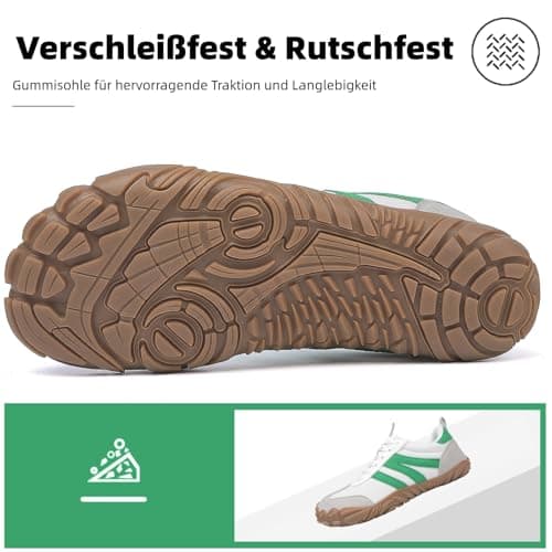 Barefoot Shoes Mens Womens Trail Running Shoes Outdoor Zero Drop Wide Toe Box Shoes Lightweight Walking Sneakers Non Slip Hike Footwear Minimalist Fitness Shoes，White，5UK — view 6