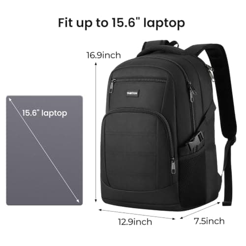 YAMTION School Bag, Laptop Backpack, Rucksack for Men, Backpack Mens, Laptop Rucksack for Men Women School College Business, Fits 15.6 Inch — view 4