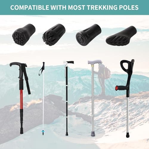 16pcs Walking Stick Rubber Tips, Universal Non-Slip Pole Ferrules — view 5