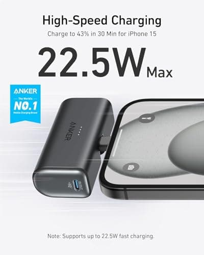Anker Nano Power Bank,5,000mAh Portable Charger, Built-In USB-C Connector — view 2