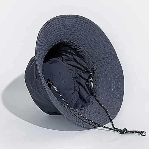 Malaxlx Grey Waterproof Bucket Hat for Women and Men - UV Protection Beach Sun Hat Fishing Safari Boonie Hat Rain Hat Adjustable Packable — view 4