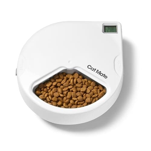 Cat Mate 3-Meal Automatic Pet Feeder, 170g per Bowl, Wet & Dry Food, White — view 2