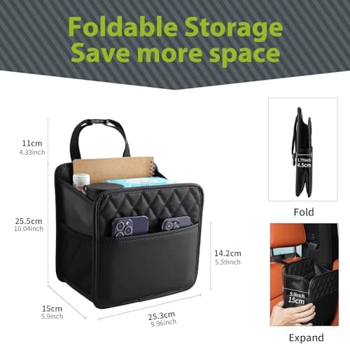 FrgKbTm Car Seat Back Organizer, Waterproof Car Backseat Organizer with Cup Holders Large Capacity Hanging Car Storage Bag for Phones Documents Cups Bottle Travel Compatible with Most Vehicles — view 6