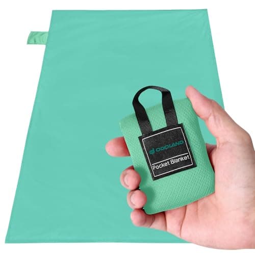 Odoland Outdoor Pocket Travel Blanket Beach Mat - Waterproof Sand Proof Beach Blanket, Picnic Mat - Multi Colour and Sizes - Portable Lightweight for Camping, Picnic AppleGreen S