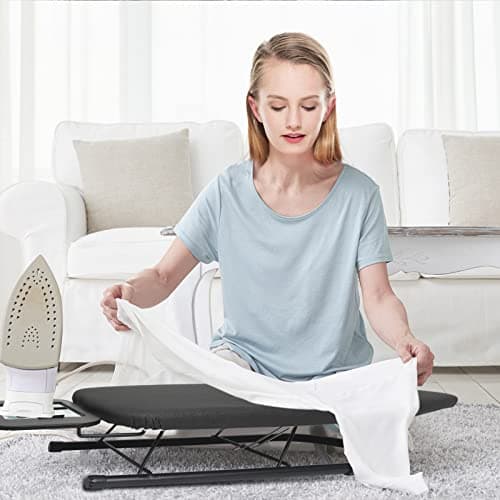 Rainberg Table top Ironing Board, Small-Foldable Design, Non-Slip Folding Legs, 100% Cotton Cover with Foam Layer, Steam Iron Rest, Lightweight, Space Limited Places, 76 x 30cm — view 6