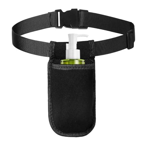 Thinp Massage Bottle Bag, Massage Therapist Bag with Adjustable Belt Professional Massages Oil Bags Belt Single Bottle Lotion Waist Holder Organizer for Beauty Salons, Physiotherapists, Spas