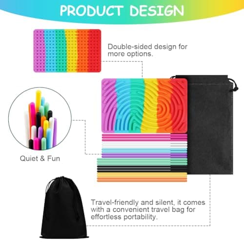 AUAUY Sensory Activity Board for Stress Relief, Calm Down Fidget, Colorful — view 3