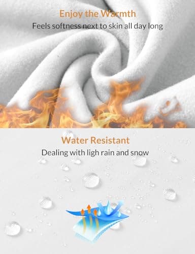 baleaf Women's Fleece Lined Joggers High Waisted Water Resistant Thermal Winter Trousers Running Yoga Pants White L — view 2