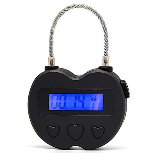 LCD Display USB Rechargeable Temporary Timer Padlock Travel Electronic Timer Black — view 2