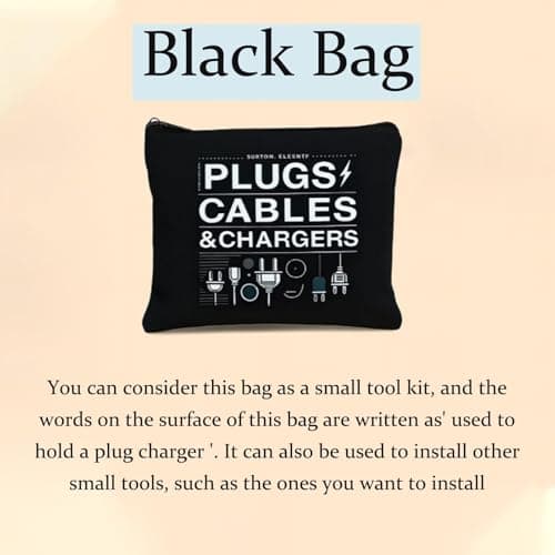 Black Travel Tech Organiser Bag for Cables, Chargers and Power Banks — view 3