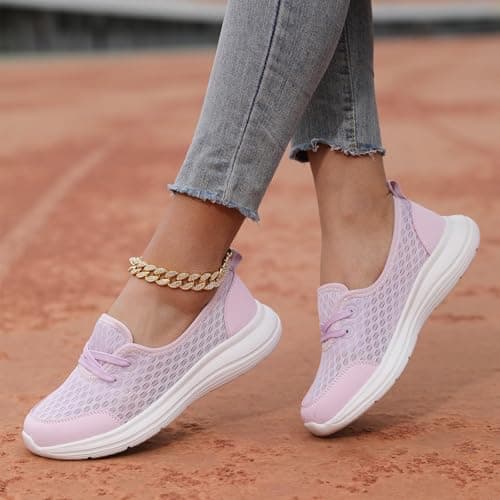Women Comfy Orthopedic Walking Shoes Women Lightweight Slip-On Knitted Sneakers Comfortable Fashion Flat Walking Shoes Breathable Slip On Arch Support Non-Slip Sneakers — view 2