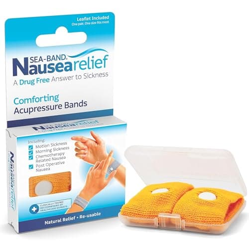 Sea-Band Gold Adult Travel & Motion Sickness Acupressure Wristband, 1 Pair