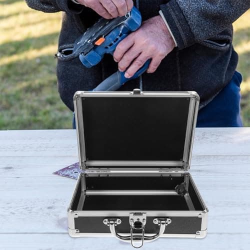 Starter Tattoo Kit Aluminium Alloy Tool Box with Lid Black Hand Carry — view 2