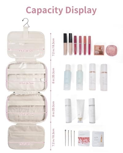 Narwey Hanging Travel Toiletry Bag for Women Toiletries Wash Bag — view 3