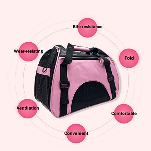 DONYER POWER Soft Sided Pet Carrier for Dogs & Cats Comfort Airline Approved Under Seat Travel Tote Bag Backpack, Reisetasche für Kleintiere mit Mesh Top und Sides,PINK S — view 3