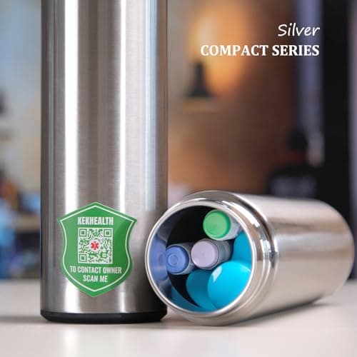 KEKHEALTH Compact 60h Insulin Cooler Travel Case, Medicine Cooler for Travel, Stainless Steel Vacuum Insulated Cooler for Insulin, GLP-1, Peptides & 3 Injection Pens, Silver — view 2