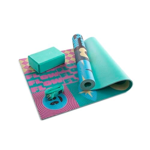 MYGA Yoga Starter Set - 6mm Non-Slip Yoga Mat, Yoga Block and Strap - Starter Kit for Beginners in Pilates, Exercise and Fitness - Choice of Design (Spirit)