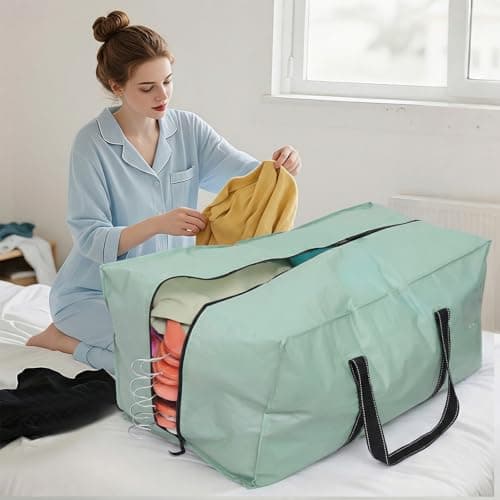 Dntorx 6 Pack 90L Moving Bags with Zips, Heavy Duty, Green — view 4